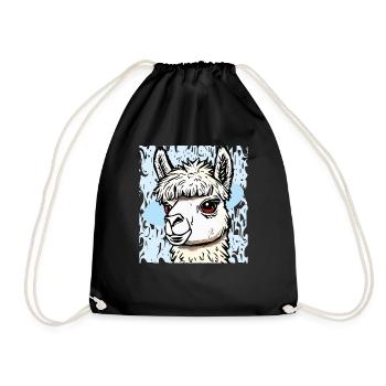 ALPACA HEAD - Drawstring Bag - black - Front