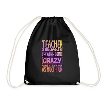 Lustiges Lehrer Lehrerinnen Geschenk - Turnbeutel - Schwarz - Vorne