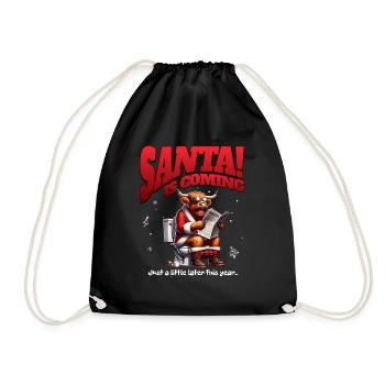 Santa Claus Christmas Men & Women - Drawstring Bag - black - Front