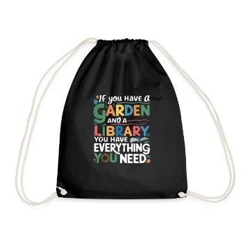 Jardin et bibliothèque – tout ce dont vous avez besoin - Sac de sport léger - noir - Devant