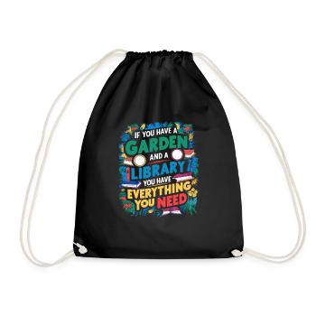 Le jardin et les livres, le vrai bonheur - Sac de sport léger - noir - Devant