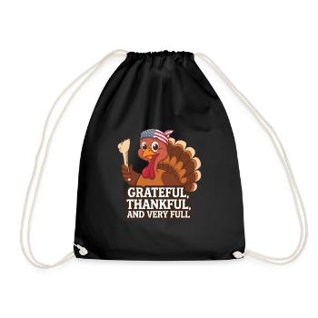 Lustiger Thanksgiving Truthahn - Turnbeutel - Schwarz - Vorne