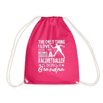 Racquetball Being A Racquetballer - Drawstring Bag - fuchsia - Front