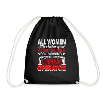 Crane Operator Married A Crane Operator - Drawstring Bag - black - Front