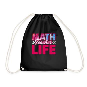 Math Teacher Life - Drawstring Bag - black - Front