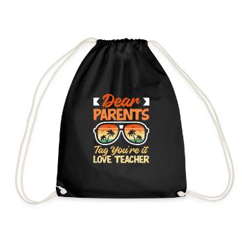 Lustiges Lehrer Lehrerinnen Geschenk - Turnbeutel - Schwarz - Vorne