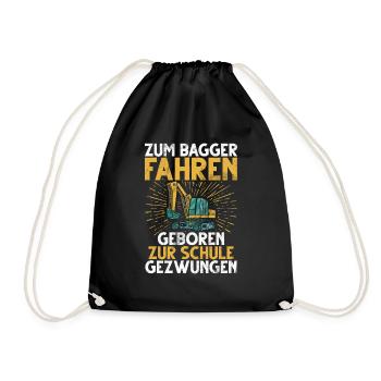 Baggerfahrer Lustige Bauarbeiter Beruf Excavator - Turnbeutel - Schwarz - Vorne