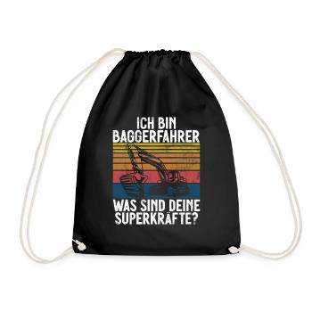 Baggerfahrer Lustige Bauarbeiter Beruf Excavator - Turnbeutel - Schwarz - Vorne