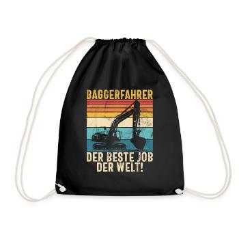 Baggerfahrer Lustige Bauarbeiter Beruf Excavator - Turnbeutel - Schwarz - Vorne