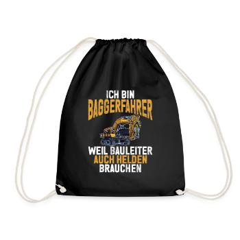 Baggerfahrer Lustige Bauarbeiter Beruf Excavator - Turnbeutel - Schwarz - Vorne