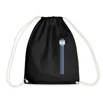 Argentinien Geschenk Argentina Argentine Flagge - Turnbeutel - Schwarz - Vorne