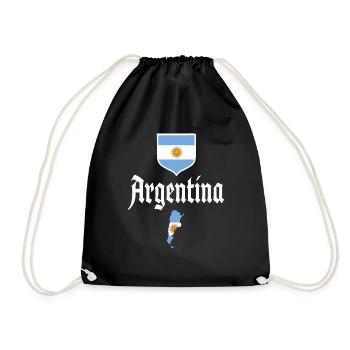 Argentinien Geschenk Argentina Argentine Flagge - Turnbeutel - Schwarz - Vorne