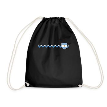 Argentinien Geschenk Argentina Argentine Flagge - Turnbeutel - Schwarz - Vorne