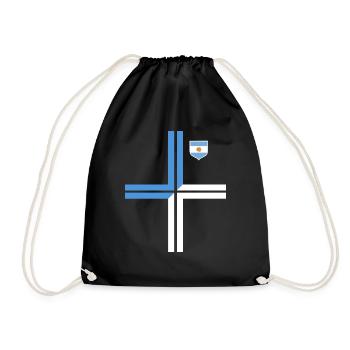 Argentinien Geschenk Argentina Argentine Flagge - Turnbeutel - Schwarz - Vorne