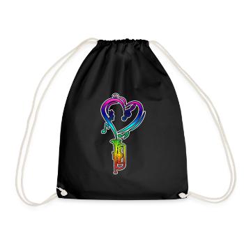 Trumpet Rainbow Colorful - Drawstring Bag - black - Front