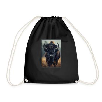 Bisons Bison - Turnbeutel - Schwarz - Vorne