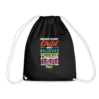 Funny Teacher Teacher Gift - Drawstring Bag - black - Front