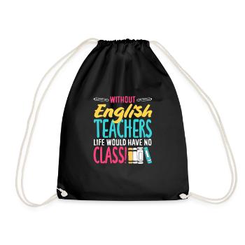 Funny Teacher Teacher Gift - Drawstring Bag - black - Front