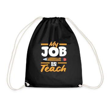 Lustiges Lehrer Lehrerinnen Geschenk - Turnbeutel - Schwarz - Vorne