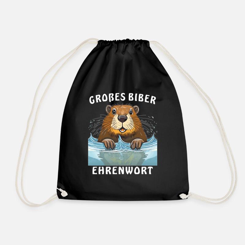 GROßES BIBER EHRENWORT - Turnbeutel - Schwarz