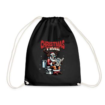 Santa Claus Christmas Men & Women - Drawstring Bag - black - Front