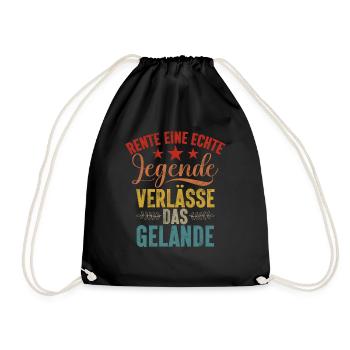 Legend Retirement Funny Motif Pensioner - Drawstring Bag - black - Front