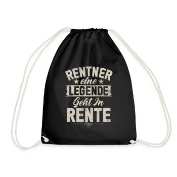 Legend Retirement Funny Motif Pensioner - Drawstring Bag - black - Front