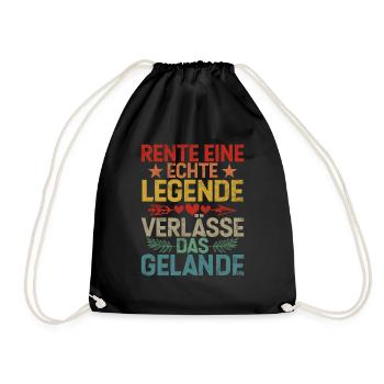 Legend Retirement Funny Motif Pensioner - Drawstring Bag - black - Front