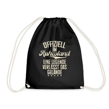 Legend Retirement Funny Motif Pensioner - Drawstring Bag - black - Front