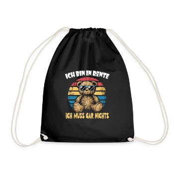 I'm retired, I don't have to bear anything - Drawstring Bag - black - Front