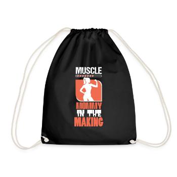Lustige Fitness Gym Pumpe Muskel Mama In der Herst - Turnbeutel - Schwarz - Vorne