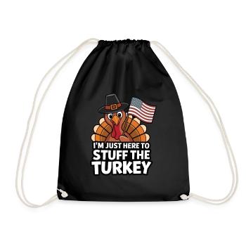 Lustiger Thanksgiving Truthahn - Turnbeutel - Schwarz - Vorne