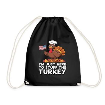 Lustiger Thanksgiving Truthahn - Turnbeutel - Schwarz - Vorne