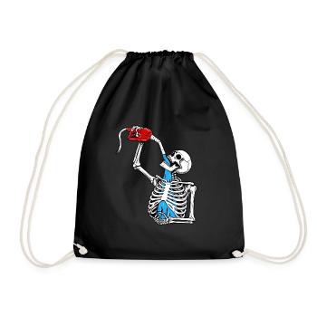 Car Skeleton - Car Guy Auto Mechanic - Drawstring Bag - black - Front