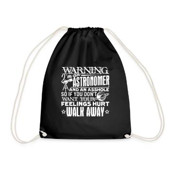 Warning I am An Astronomer - Drawstring Bag - black - Front
