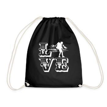 Backpacking Love Backpacking - Drawstring Bag - black - Front
