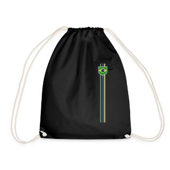 Brazil Brazil shirt Brazilian Rio de Janeirao - Drawstring Bag - black - Front