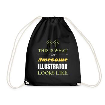 So sieht ein großartiger Illustrator aus - Turnbeutel - Schwarz - Vorne