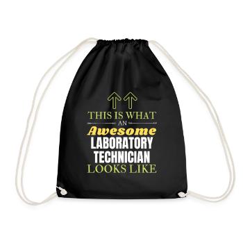 This is What an Awesome Laboratory Technician Look - Drawstring Bag - black - Front
