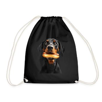 Dobermann - Turnbeutel - Schwarz - Vorne