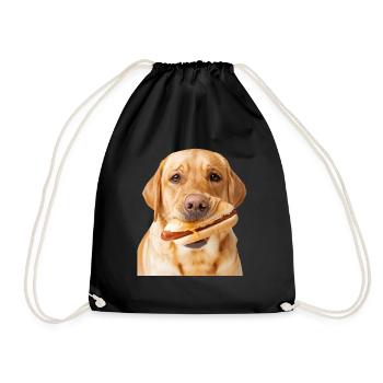 Labrador Retriever - Drawstring Bag - black - Front