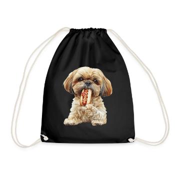 Shih Tzu - Drawstring Bag - black - Front