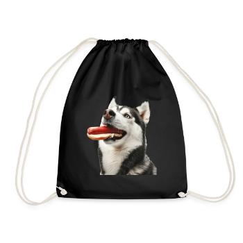 Sibirischer Husky - Turnbeutel - Schwarz - Vorne