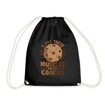 Pastry Lover I Got These Muscles Baking Cookies - Turnbeutel - Schwarz - Vorne