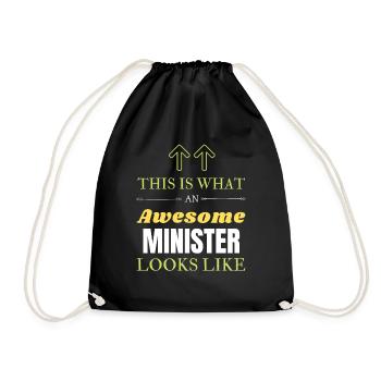 This is What an Awesome Minister Looks Like - Drawstring Bag - black - Front