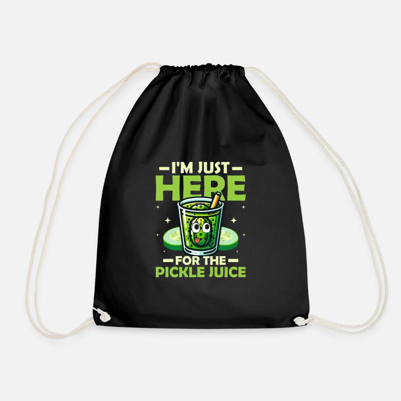 Je suis juste ici pour le jus de cornichon Cornichon végétalien Cu - Sac de sport léger - noir