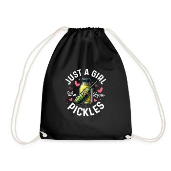 Just A Girl Who Loves Pickles Dill Vegan Cucumber - Turnbeutel - Schwarz - Vorne