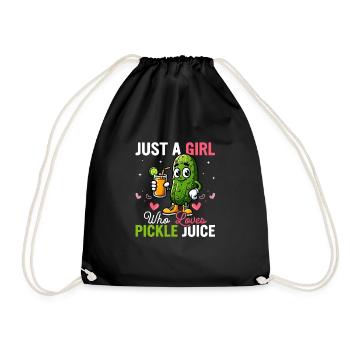 Just A Girl Who Loves Pickle Juice Cucumber Vegan - Turnbeutel - Schwarz - Vorne