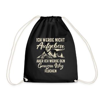 Berge Natur Bergsteigen Alpen Klettern Wandern - Turnbeutel - Schwarz - Vorne