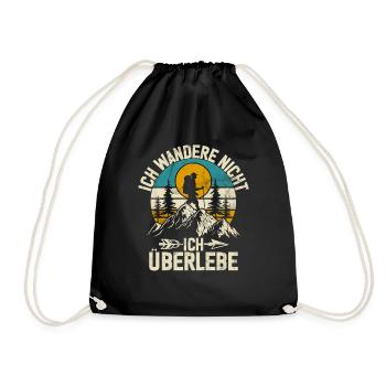 Berge Natur Bergsteigen Alpen Klettern Wandern - Turnbeutel - Schwarz - Vorne